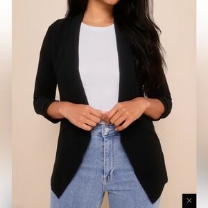 Lulus Miss Punctuality Black Lightweight Blazer